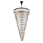 Sydney Spiral Chandelier - Matte Black / Clear