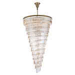 Sydney Spiral Chandelier - Satin Gold / Clear