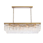 Sydney Gold Linear Chandelier - Satin Gold / Clear