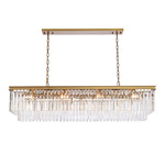 Sydney Gold Linear Chandelier - Satin Gold / Clear