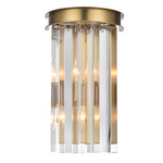 Sydney Gold Wall Sconce - Satin Gold / Clear