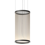 Array Cylindrical Pendant - Matte Black / Beige
