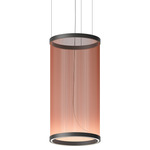 Array Cylindrical Pendant - Matte Black / Terra Red