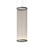Array Cylindrical Pendant - Matte Black / Beige