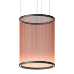 Array Cylindrical Pendant - Matte Black / Terra Red