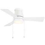 Hug Flush Ceiling Fan with Color-Select Light - Matte White / Frosted
