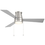 Hug Flush Ceiling Fan with Color-Select Light - Brushed Nickel / Titanium / Frosted