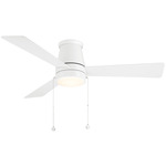 Hug Flush Ceiling Fan with Color-Select Light - Matte White / Frosted