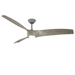 Zephyr Smart 3-Blade Fan with Color-Select Light - Graphite / Weathered Wood / Weathered Wood