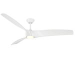 Zephyr Smart 3-Blade Fan with Color-Select Light - Matte White / Matte White / Matte White