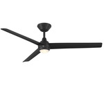 Pisces Smart Ceiling Fan With Color-Select Light - Matte Black / Matte Black / Alabaster