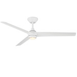 Pisces Smart Ceiling Fan With Color-Select Light - Matte White / Matte White / Alabaster