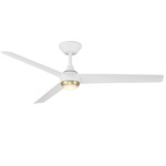 Pisces Smart Ceiling Fan With Color-Select Light - Matte White / Soft Brass / Alabaster