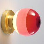 Dipping Light Wall Sconce - Brushed Brass / Burgundy