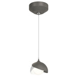 Brooklyn Double Shade Pendant - Natural Iron / White