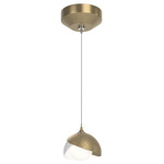 Brooklyn Double Shade Pendant - Soft Gold / White