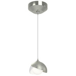 Brooklyn Double Shade Pendant - Sterling / White