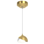 Brooklyn Double Shade Pendant - Modern Brass / White