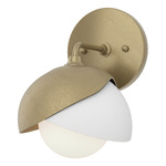 Brooklyn Double Shade Wall Sconce - Soft Gold / White
