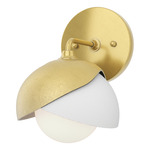 Brooklyn Double Shade Wall Sconce - Modern Brass / White