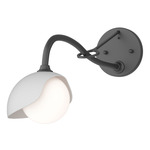 Brooklyn Long Arm Single Shade Wall Sconce - Black / White