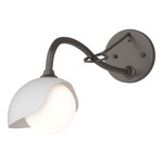 Brooklyn Long Arm Single Shade Wall Sconce - Oil Rubbed Bronze / White
