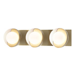 Brooklyn Double Shade Straight Bathroom Vanity Light - Modern Brass / White