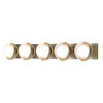 Brooklyn Double Shade Straight Bathroom Vanity Light - Modern Brass / White