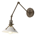 Henry Swing Arm Wall Sconce - Bronze / White