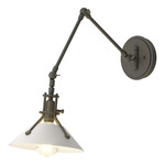 Henry Swing Arm Wall Sconce - Natural Iron / White