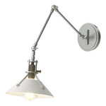 Henry Swing Arm Wall Sconce - Vintage Platinum / White