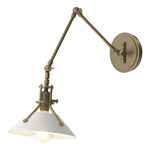 Henry Swing Arm Wall Sconce - Soft Gold / White