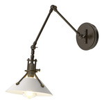 Henry Swing Arm Wall Sconce - Oil Rubbed Bronze / White