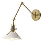Henry Swing Arm Wall Sconce - Modern Brass / White