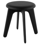 Slab Stool - Black / Black Leather