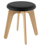 Slab Stool - Natural / Black Leather