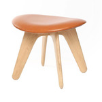 Slab Ottoman - Natural / Cognac Leather