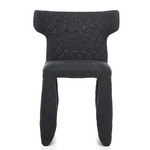 Divina Side Chair with Embroidery and Arms - Open Box - Black Divina Melange