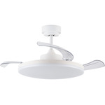 Fanaway Stroll Retractable Ceiling Fan with Light - White / White