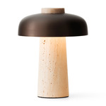 Reverse Portable Table Lamp - Travertine / Bronzed Brass