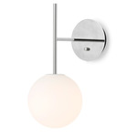 TR Bulb Wall Sconce - Polished Steel / Opal