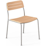 Solas Side Chair - Stainless Steel / Teak Wood