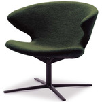 Ella Swivel Lounge Chair - Black / Moss Boucle