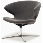 Ella Swivel Lounge Chair - Chrome / Slate Boucle