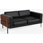 Forum Sofa - Walnut / Black Leather