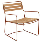 Surprising Teak Armchair - Candied Orange / Natural Wood