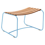 Surprising Teak Footrest - Maya Blue / Natural Wood