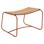 Surprising Teak Footrest - Candied Orange / Natural Wood