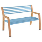 Somerset Bench - Natural Wood / Maya Blue