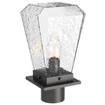 Beacon Outdoor Post Light - Argento Grey / Clear Hammered